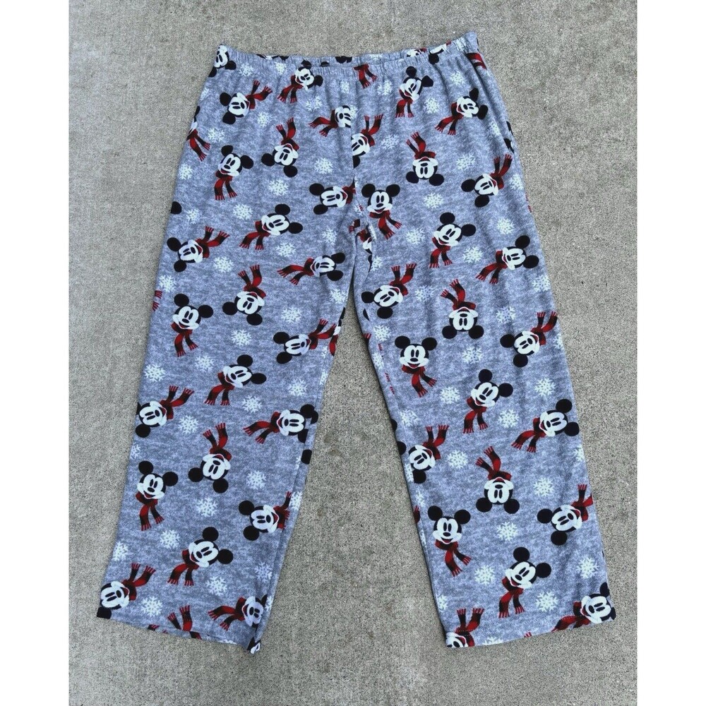 Womens Plus Size 2X 18W-20W Fleece Mickey Mouse Scarf Pajamas Disney Sleepwear
